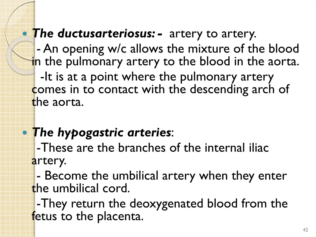 the ductusarteriosus artery to artery an opening