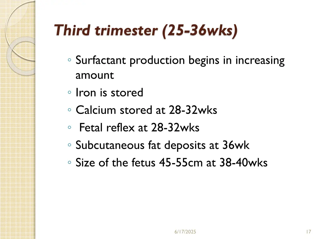 third trimester 25 36wks