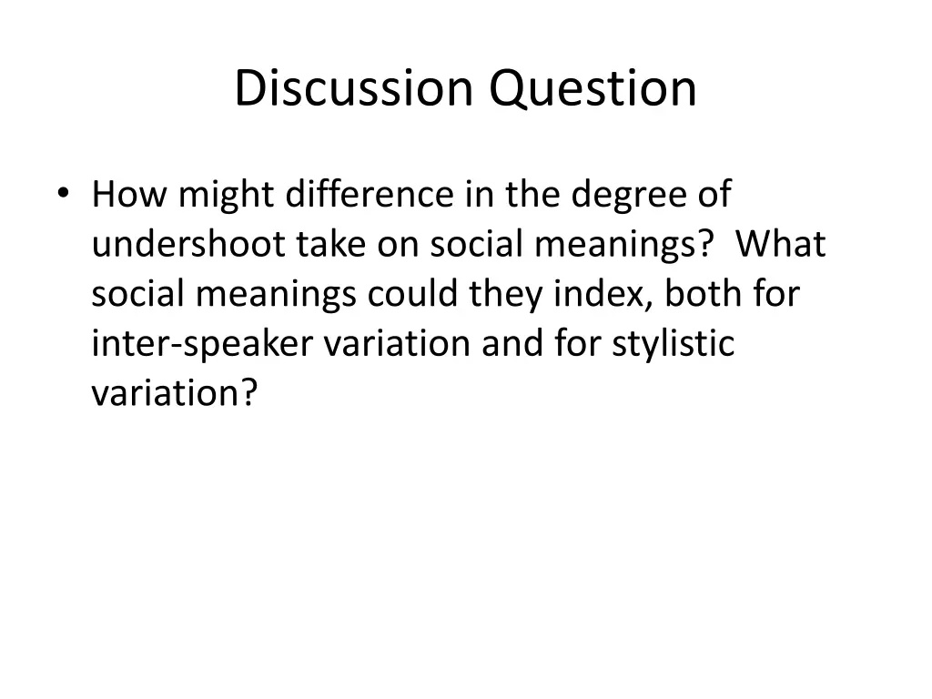 discussion question