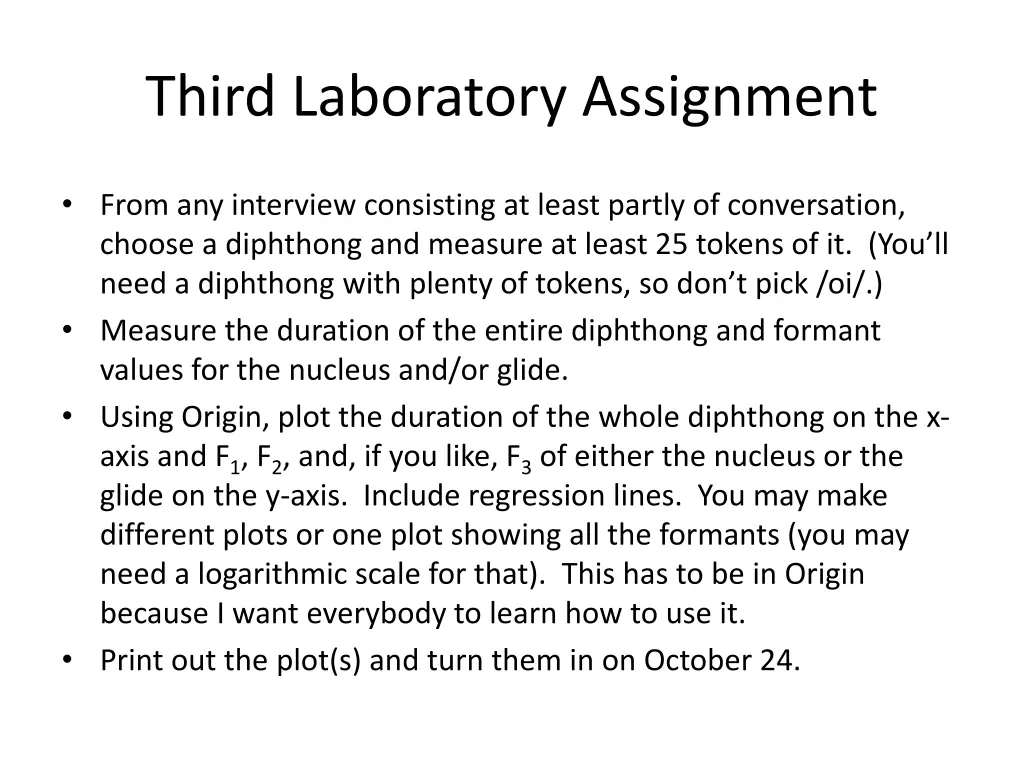 third laboratory assignment
