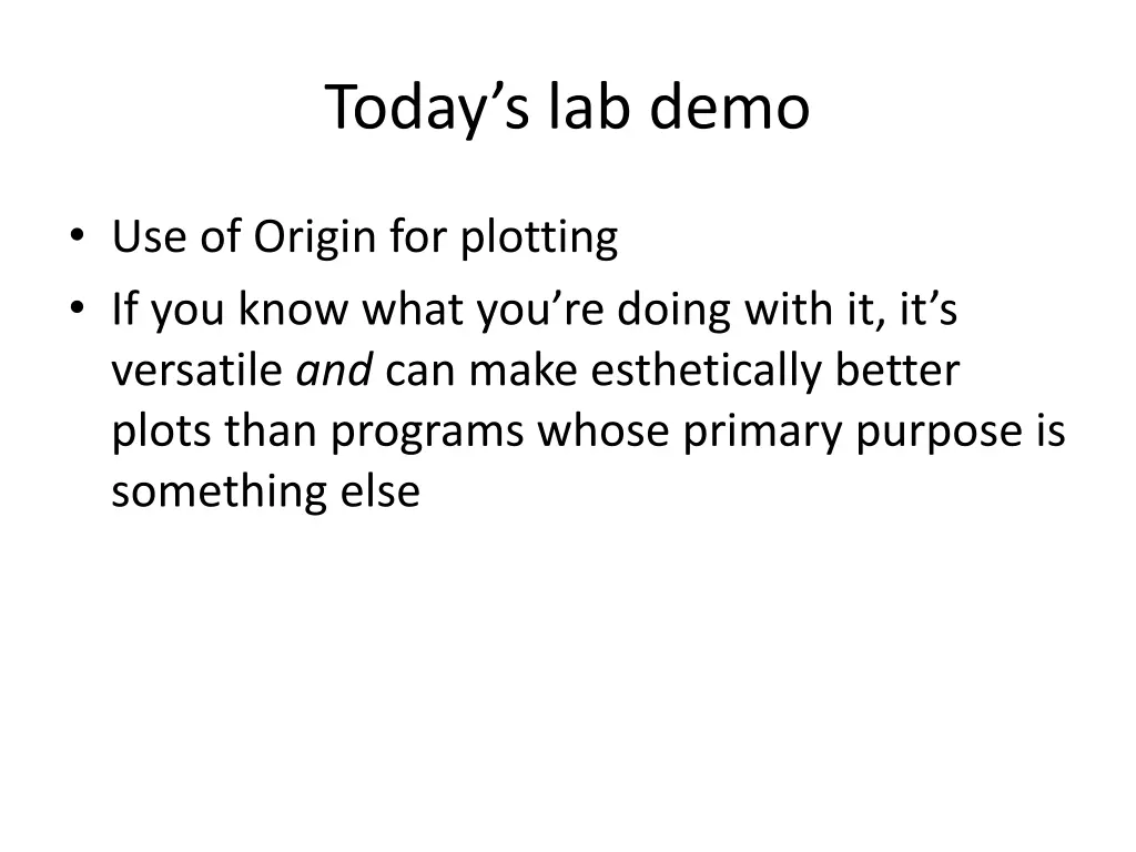 today s lab demo