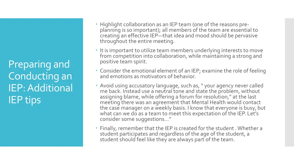 highlight collaboration as an iep team