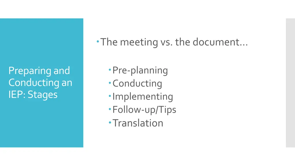 the meeting vs the document