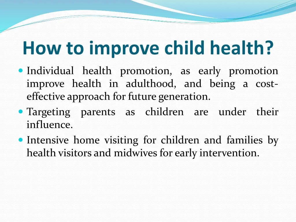 how to improve child health