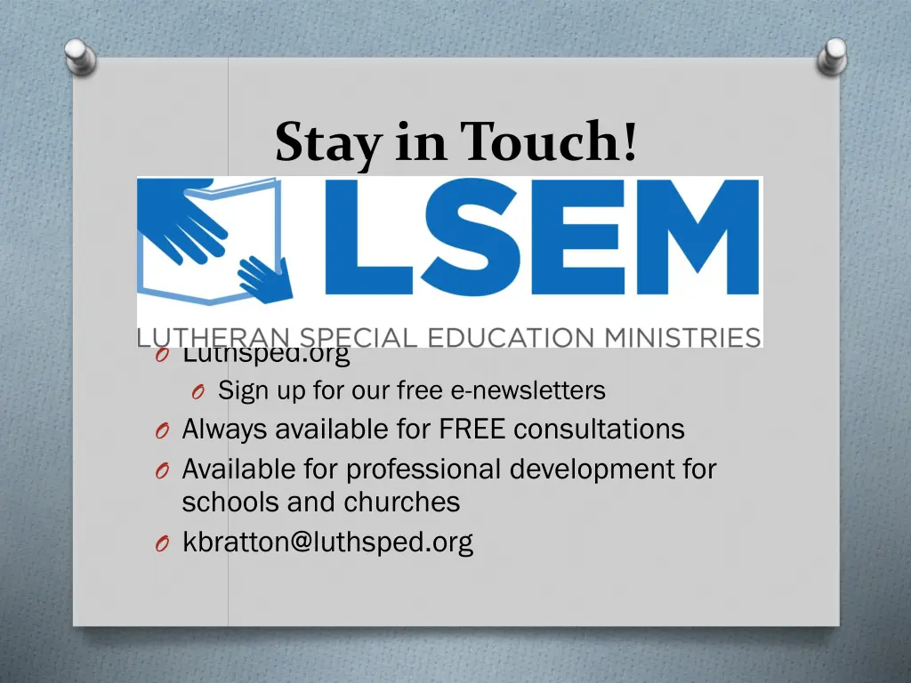 stay in touch
