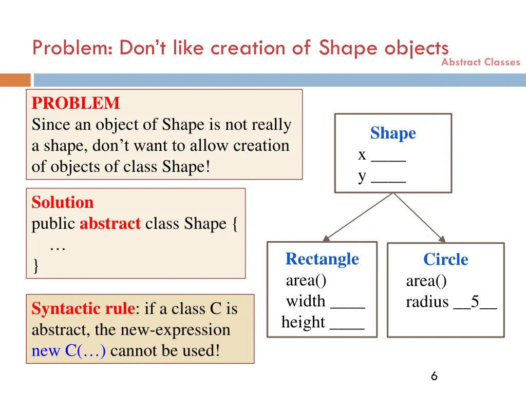 problem don t like creation of shape objects