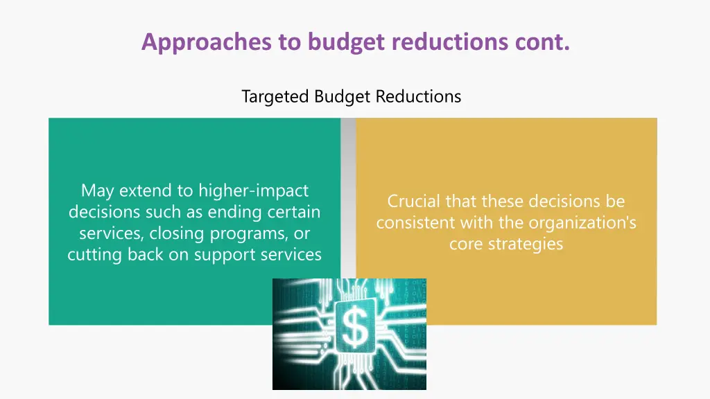 approaches to budget reductions cont 1