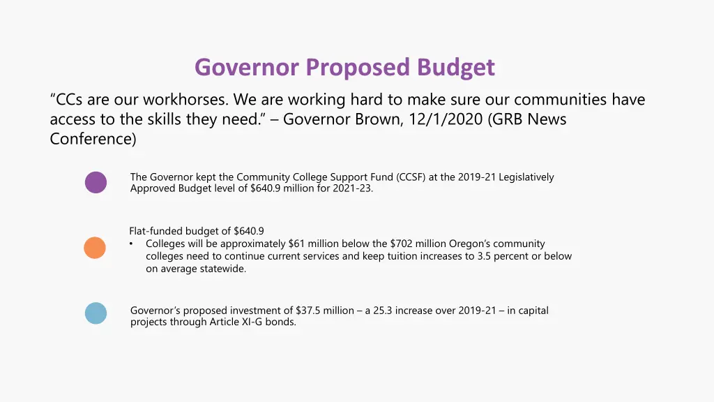governor proposed budget ccs are our workhorses