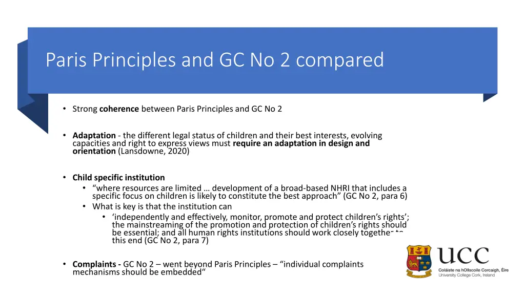 paris principles and gc no 2 compared