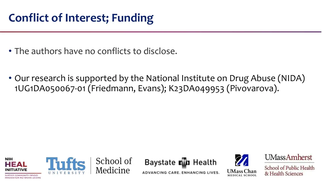 conflict of interest funding