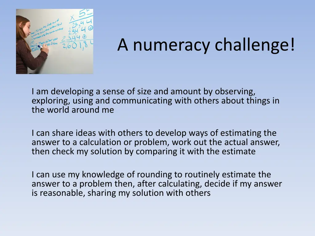 a numeracy challenge