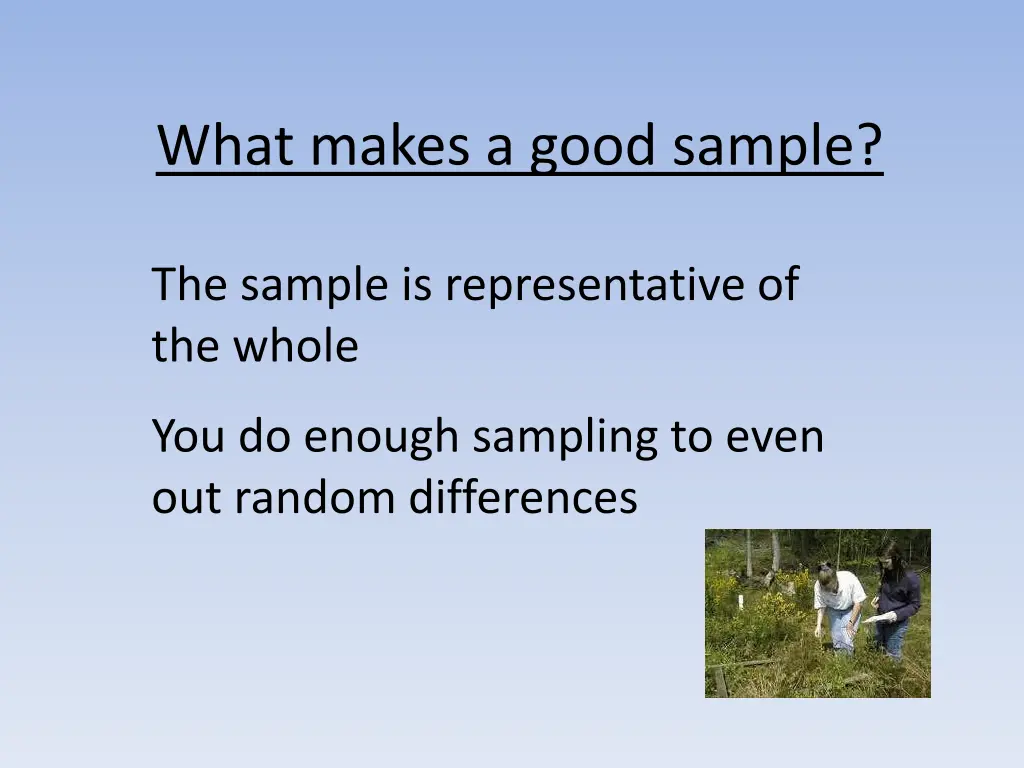 what makes a good sample 2