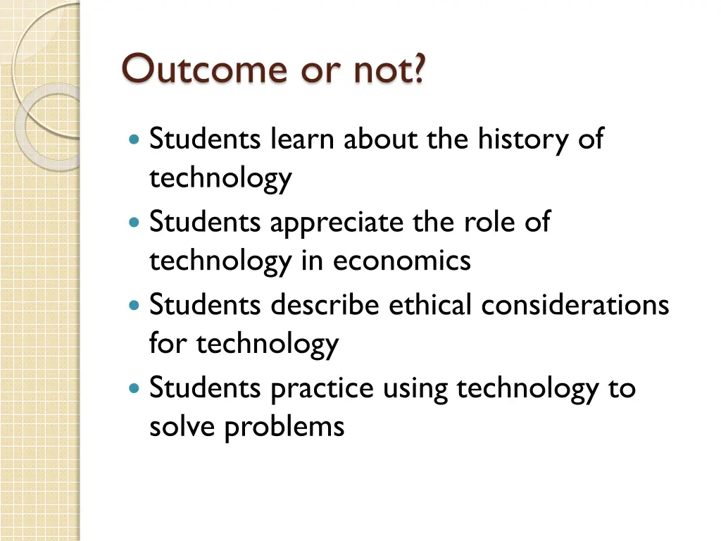 outcome or not 2