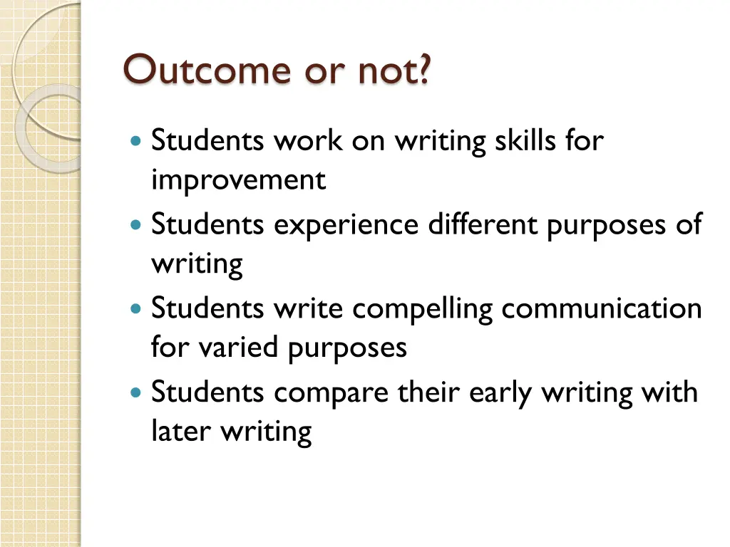 outcome or not 4