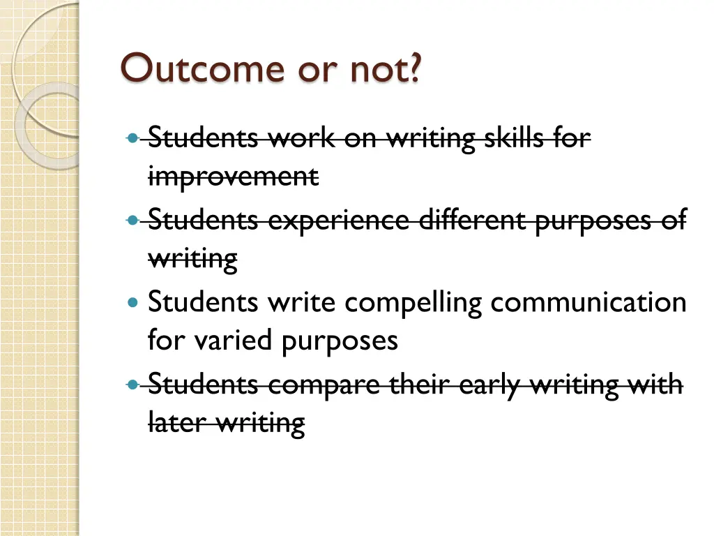 outcome or not 5