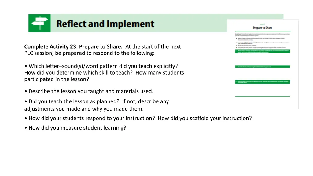 complete activity 23 prepare to share