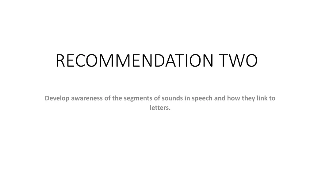recommendation two