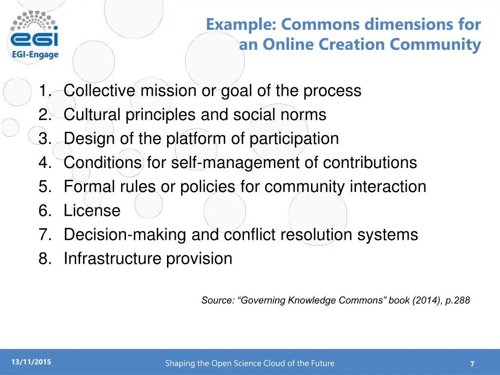 example commons dimensions for an online creation