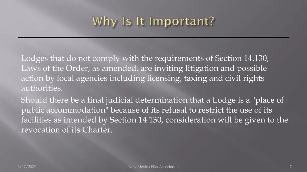lodges that do not comply with the requirements