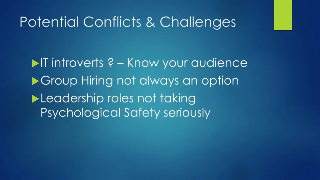 potential conflicts challenges