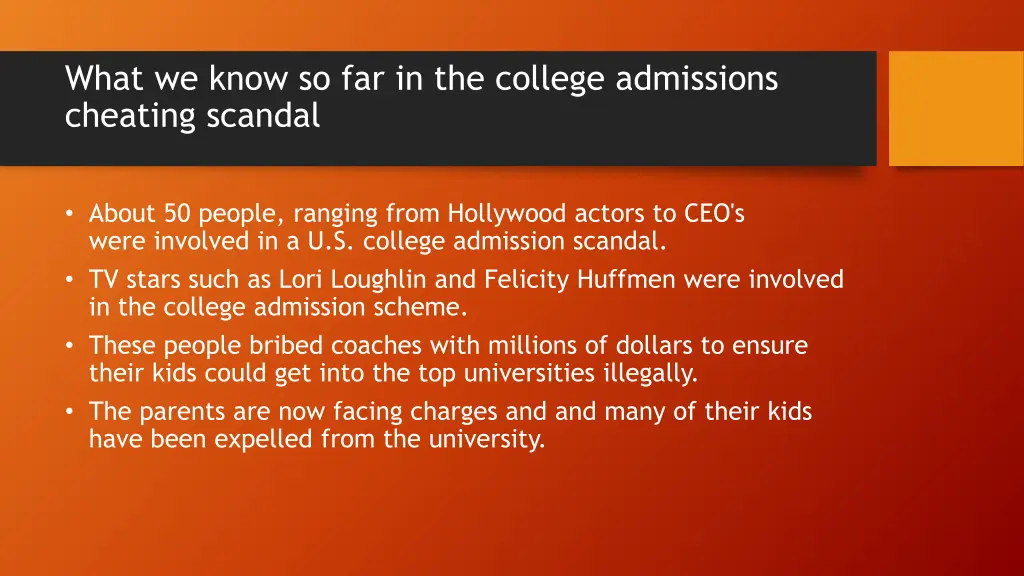 what we know so far in the college admissions