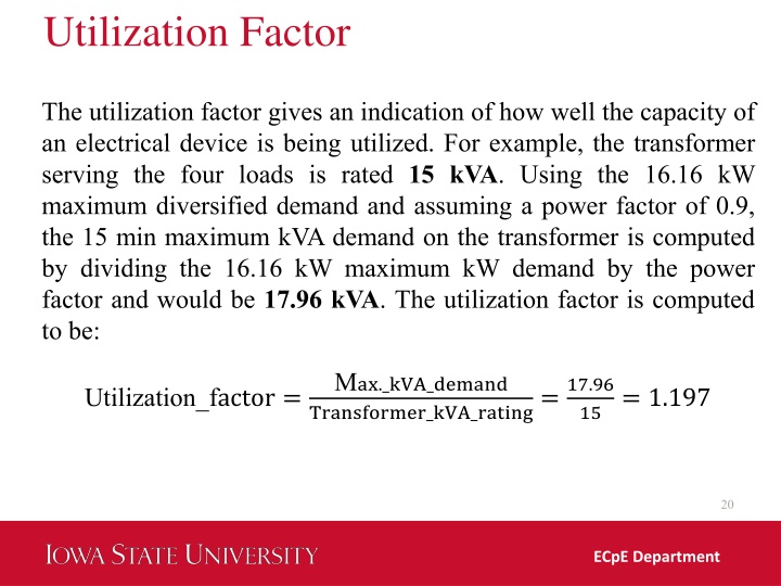 utilization factor