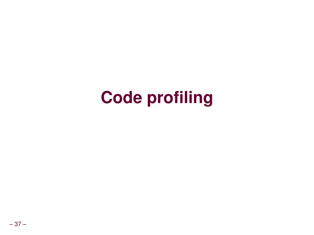 code profiling