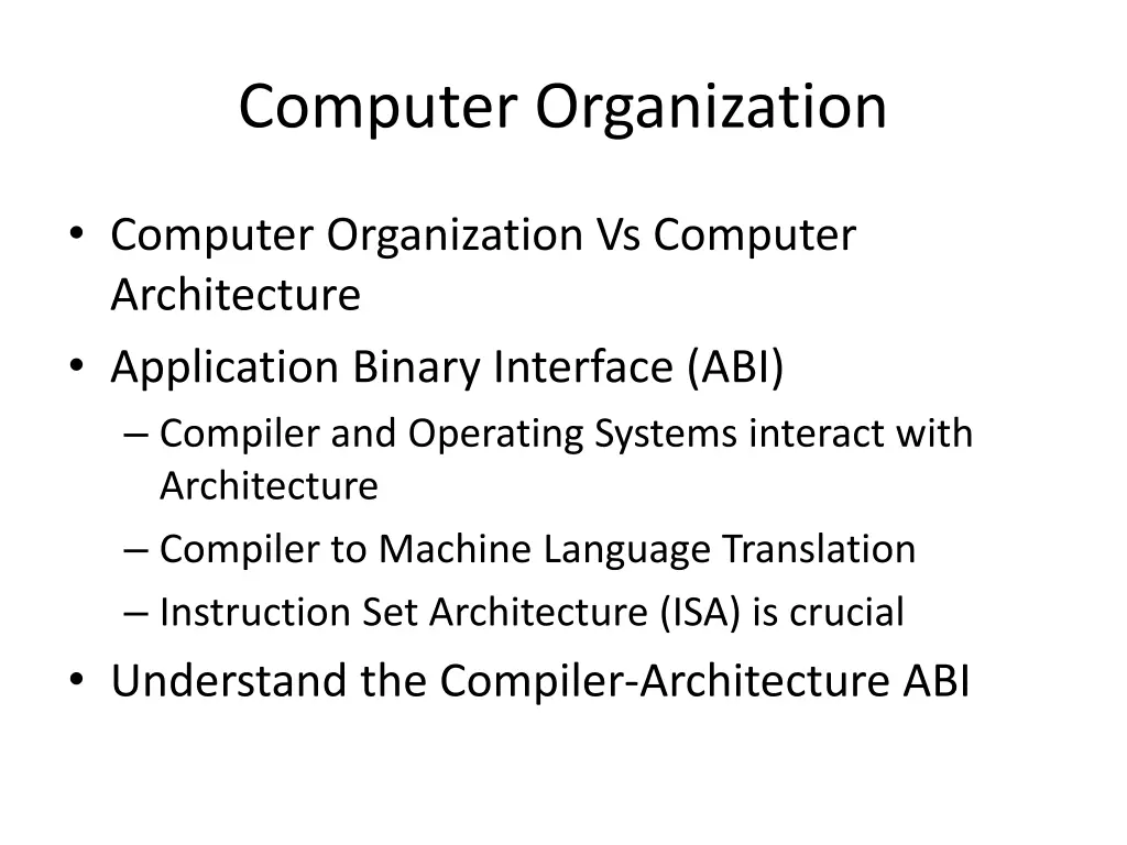 computer organization