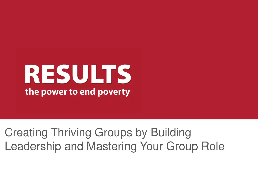 creating thriving groups by building leadership