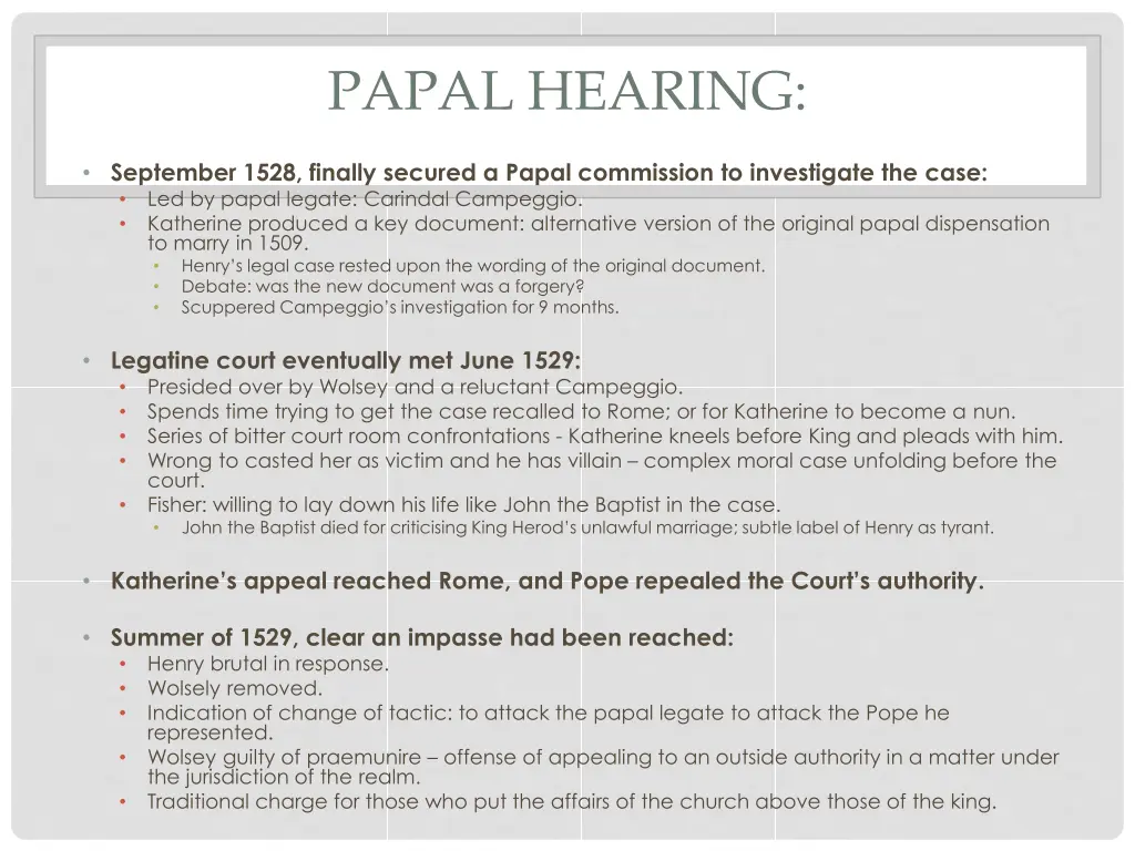 papal hearing