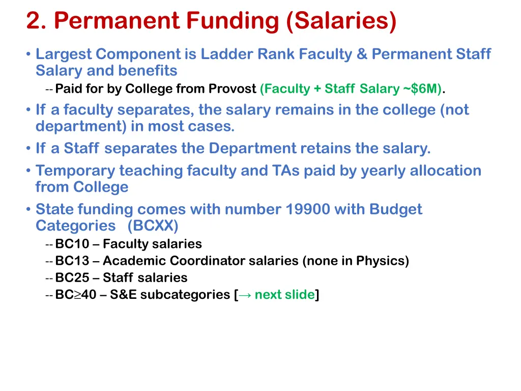 2 permanent funding salaries