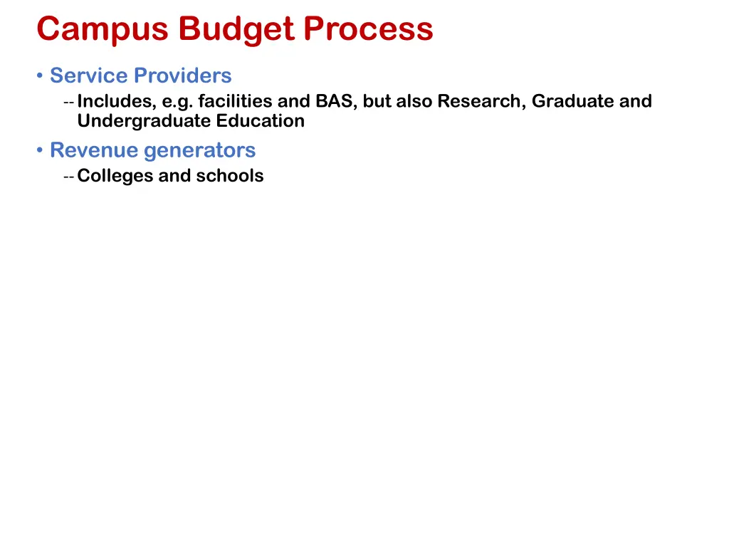 campus budget process