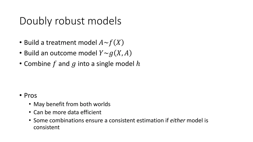 doubly robust models