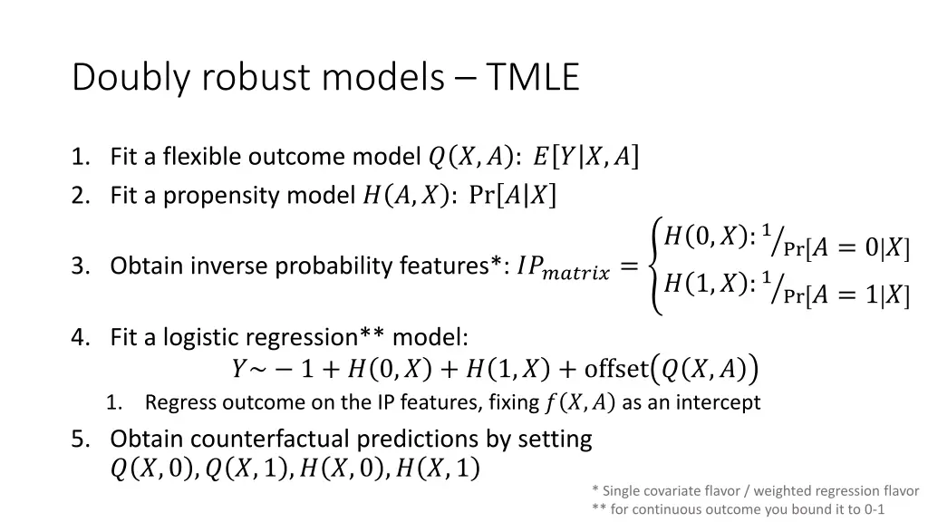 doubly robust models tmle 1
