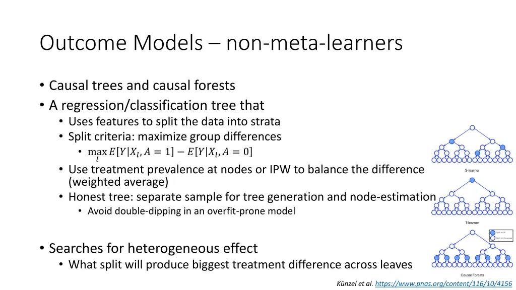 outcome models non meta learners