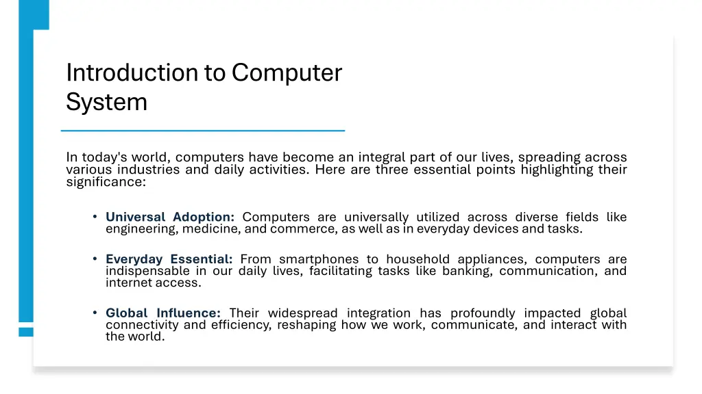 introduction to computer system