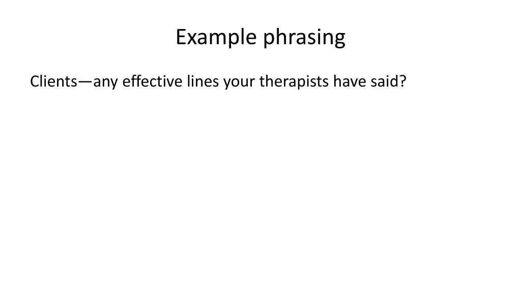 example phrasing