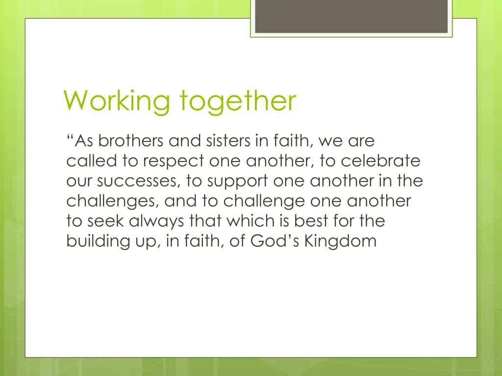 working together