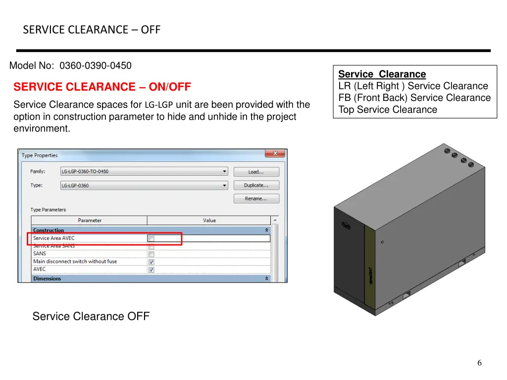 service clearance off