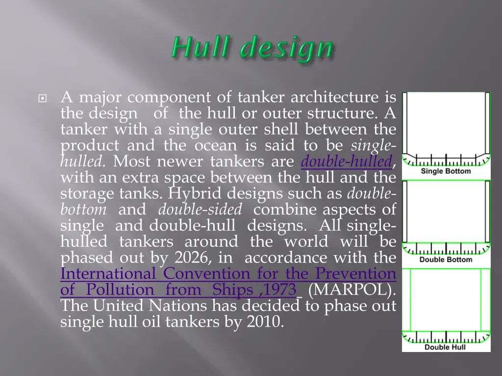 a major component of tanker architecture