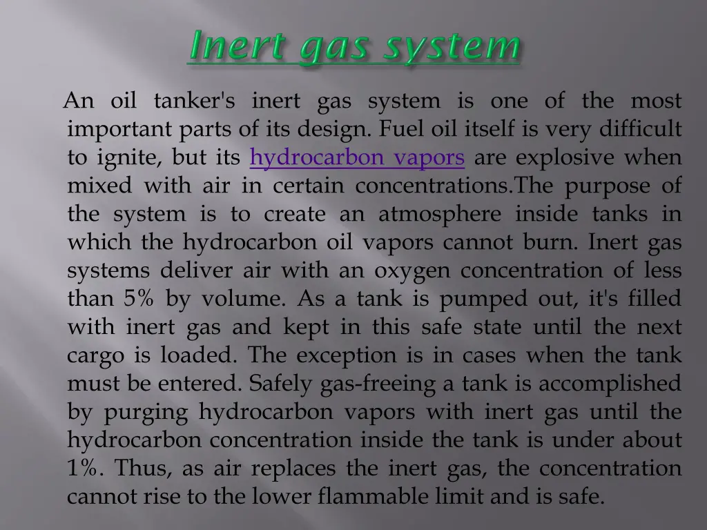an oil tanker s inert gas system