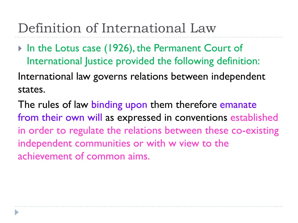 definition of international law