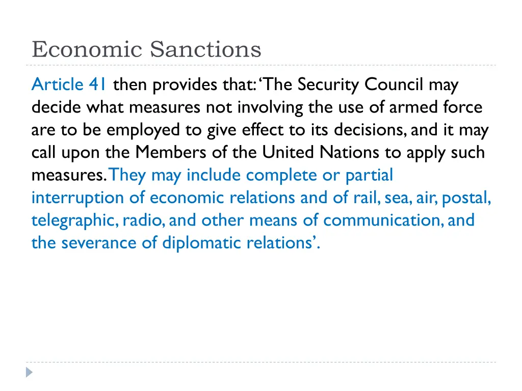economic sanctions