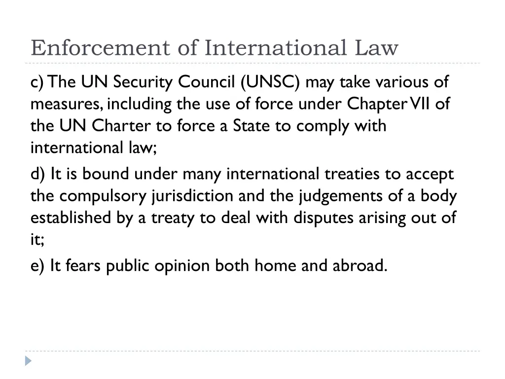 enforcement of international law 1