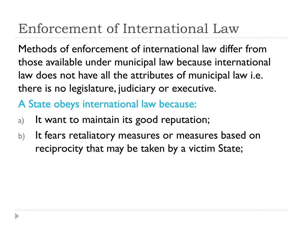 enforcement of international law