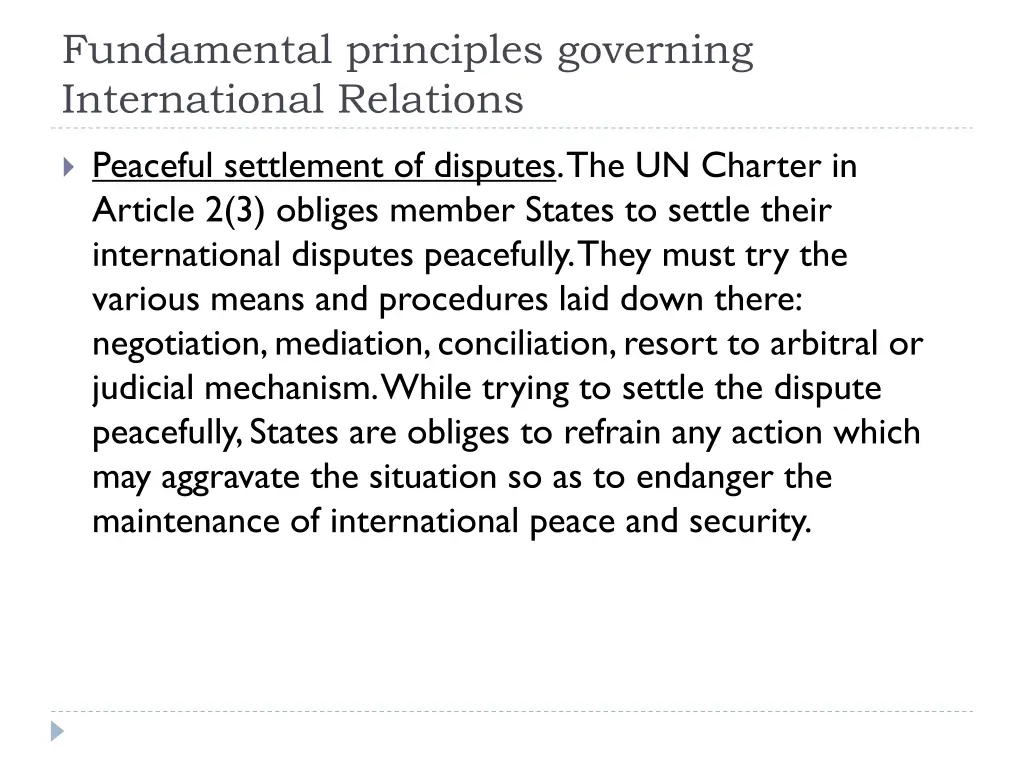 fundamental principles governing international 1