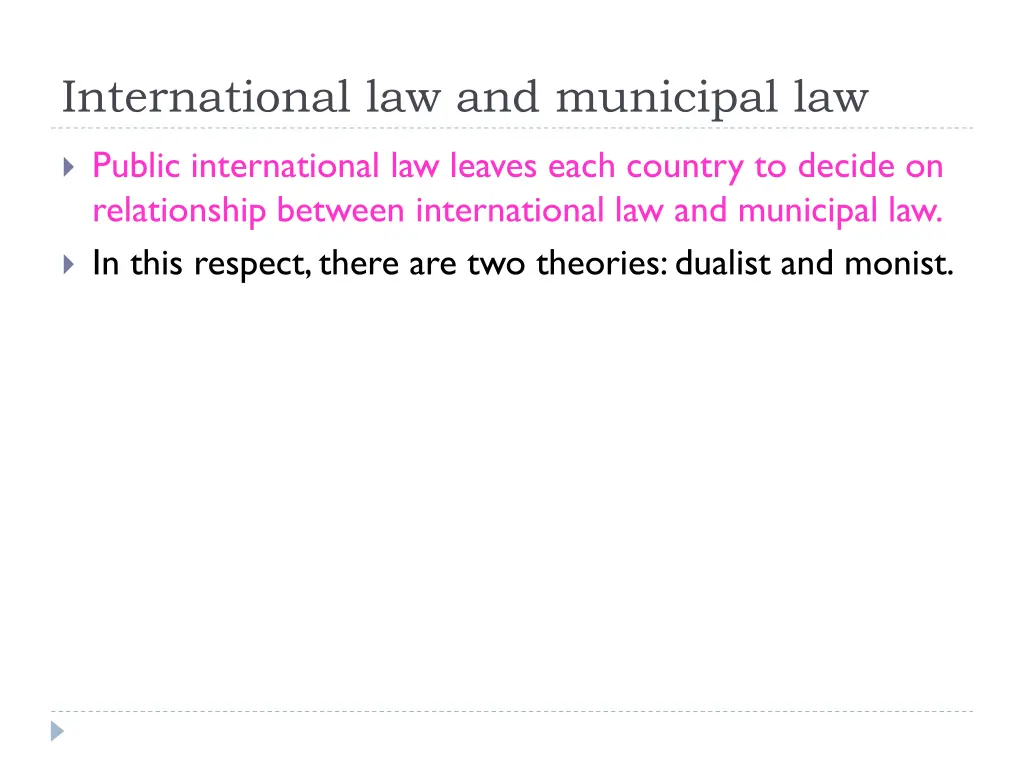 international law and municipal law