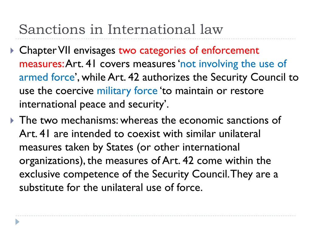 sanctions in international law 1