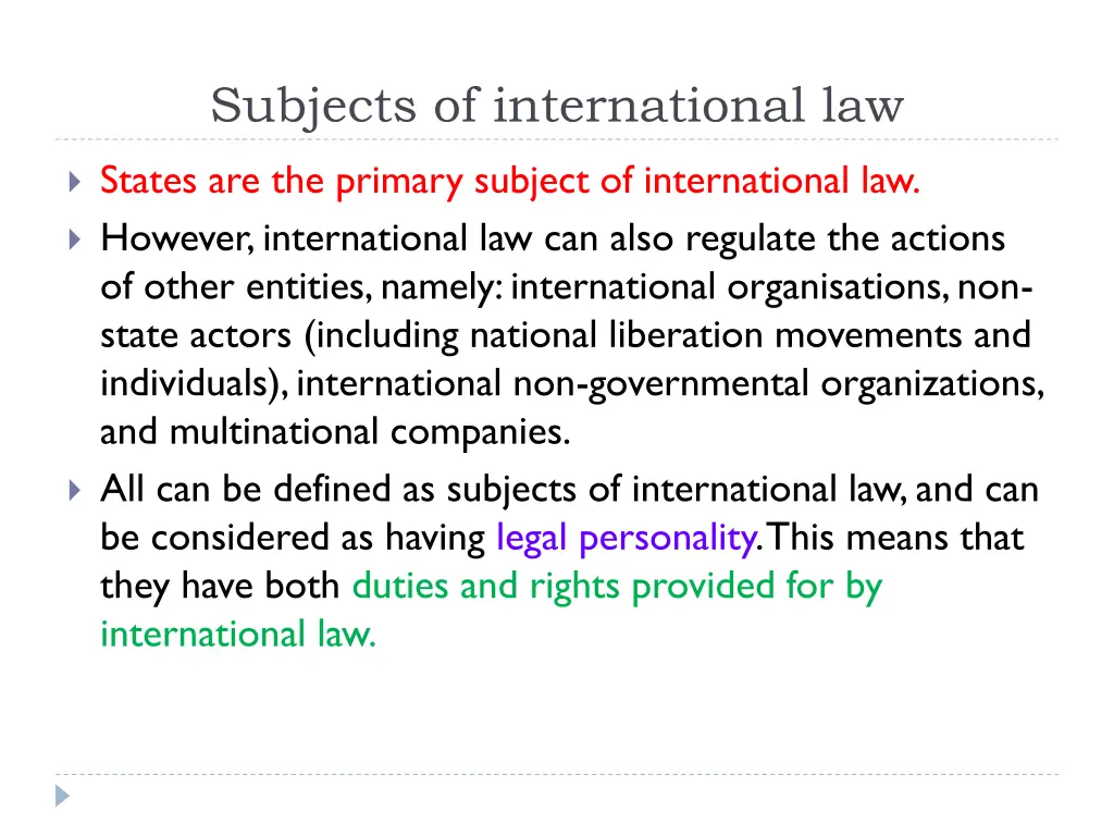 subjects of international law