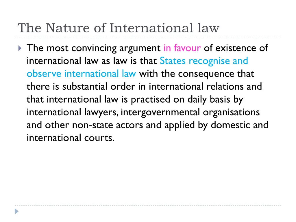 the nature of international law 1
